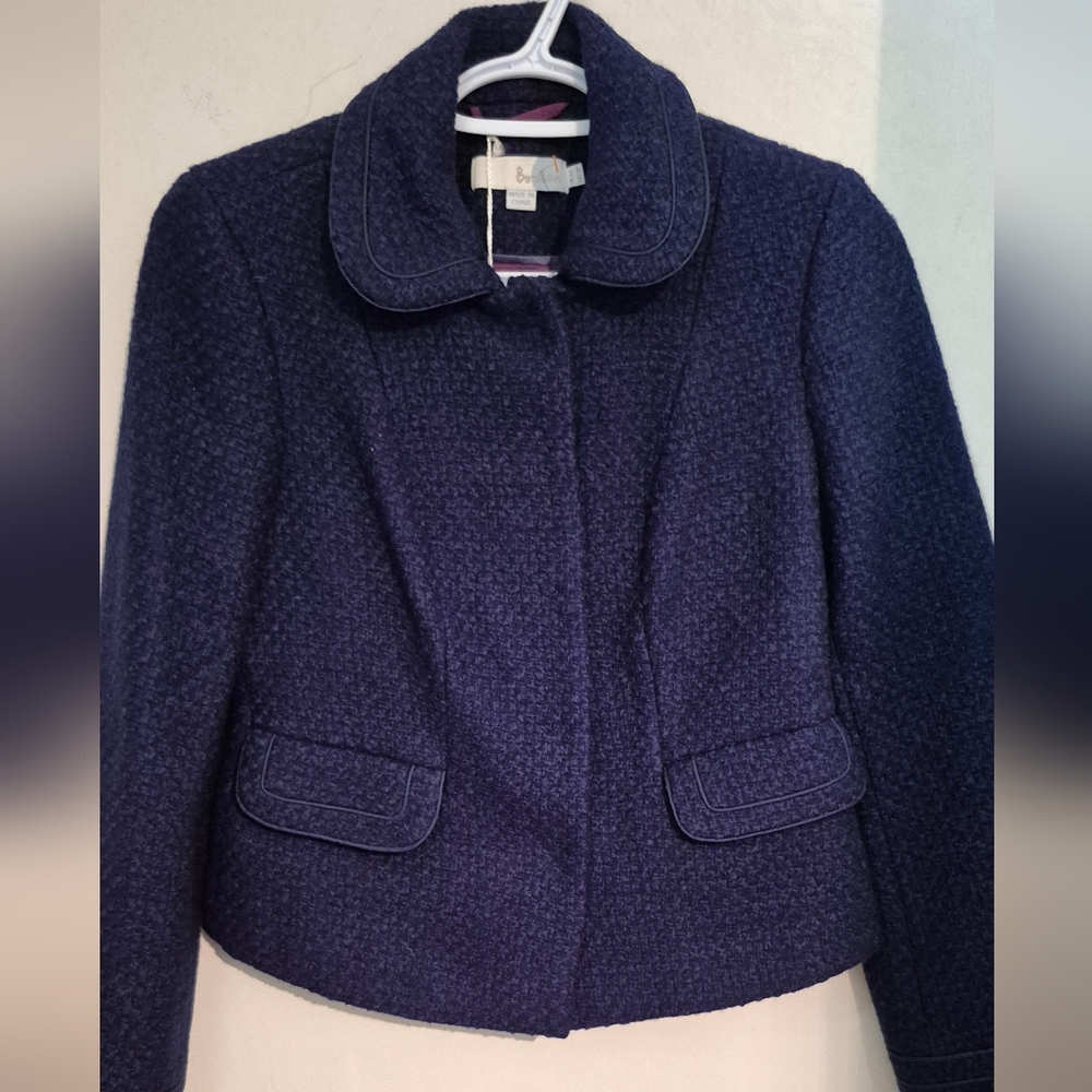 Boden  Navy Wool Boucle Jacket Sz.2P New